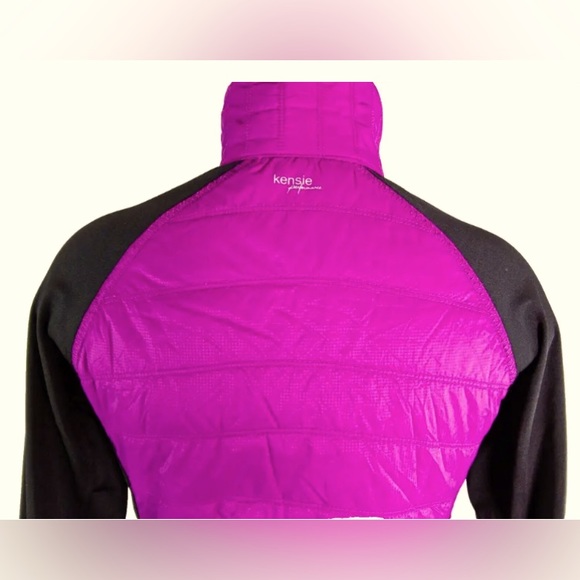 Purple Jacket with Reflective zippers =safety. Tapered waist. Like new Pre-owned - Picture 2 of 12